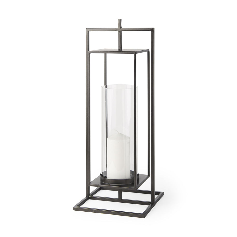 Mercana - Albus I Black Metal Rectangular Table Candle Holder