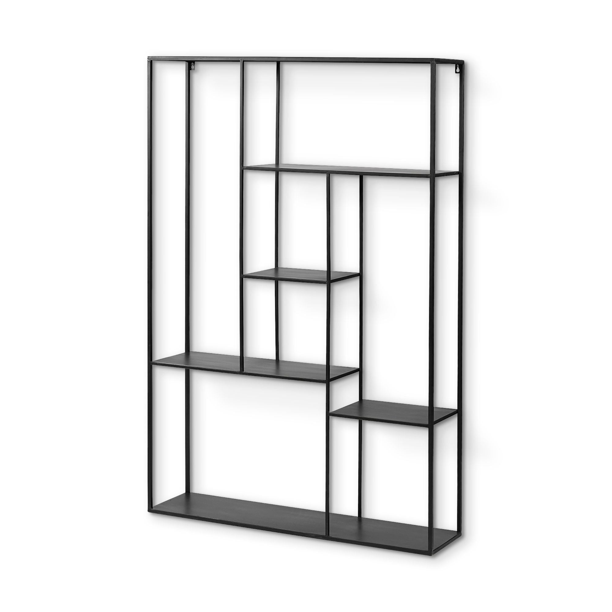 Mercana - Meridius Wall Mounted Black Multi-Level Metal Shelf