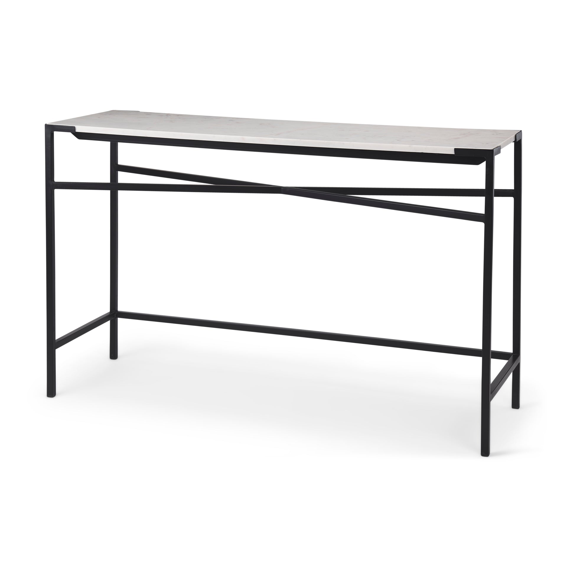 Mercana - Lucas Console Table in Black/White, Iron