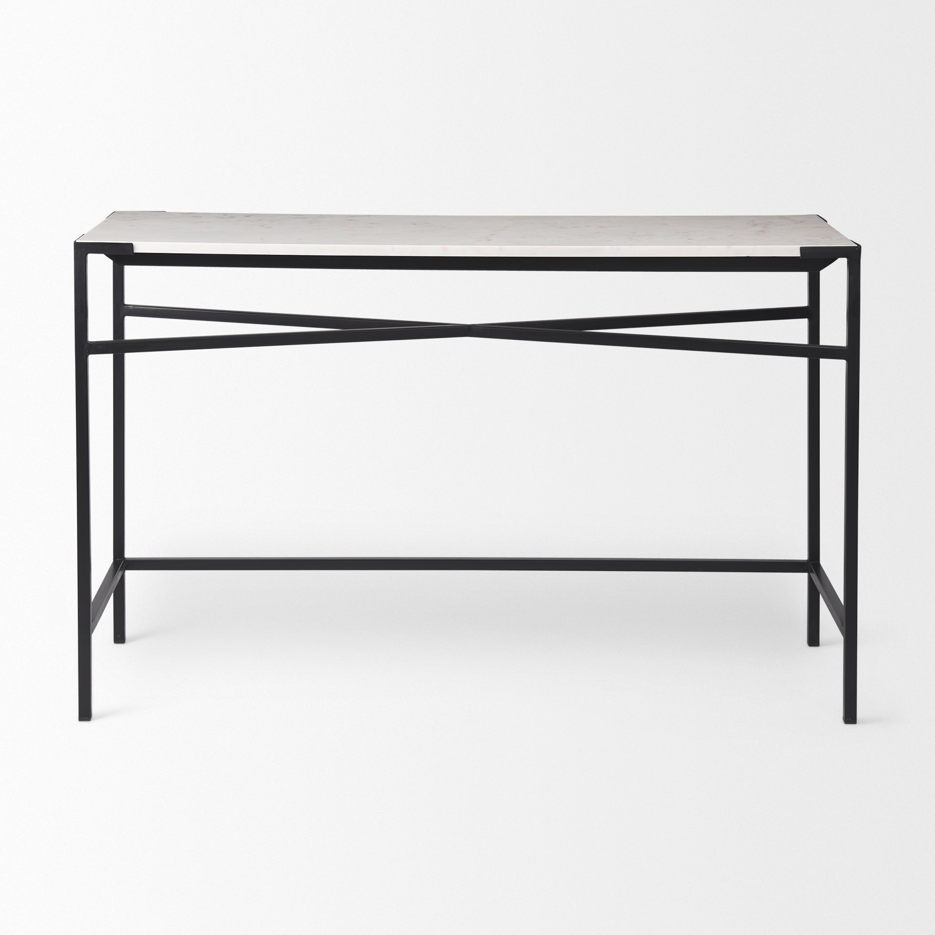 Mercana - Lucas Console Table in Black/White, Iron