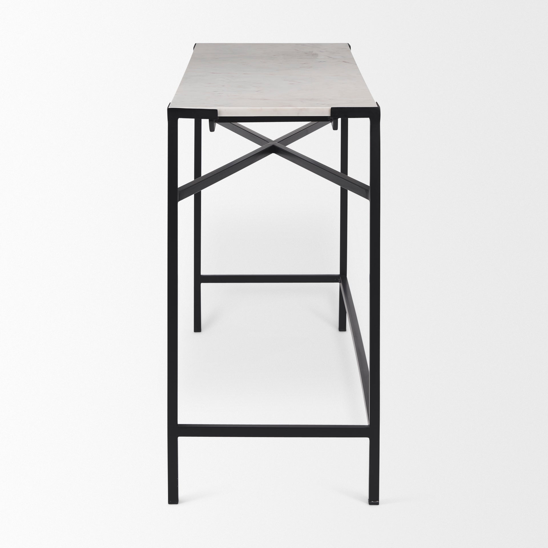 Mercana - Lucas Console Table in Black/White, Iron