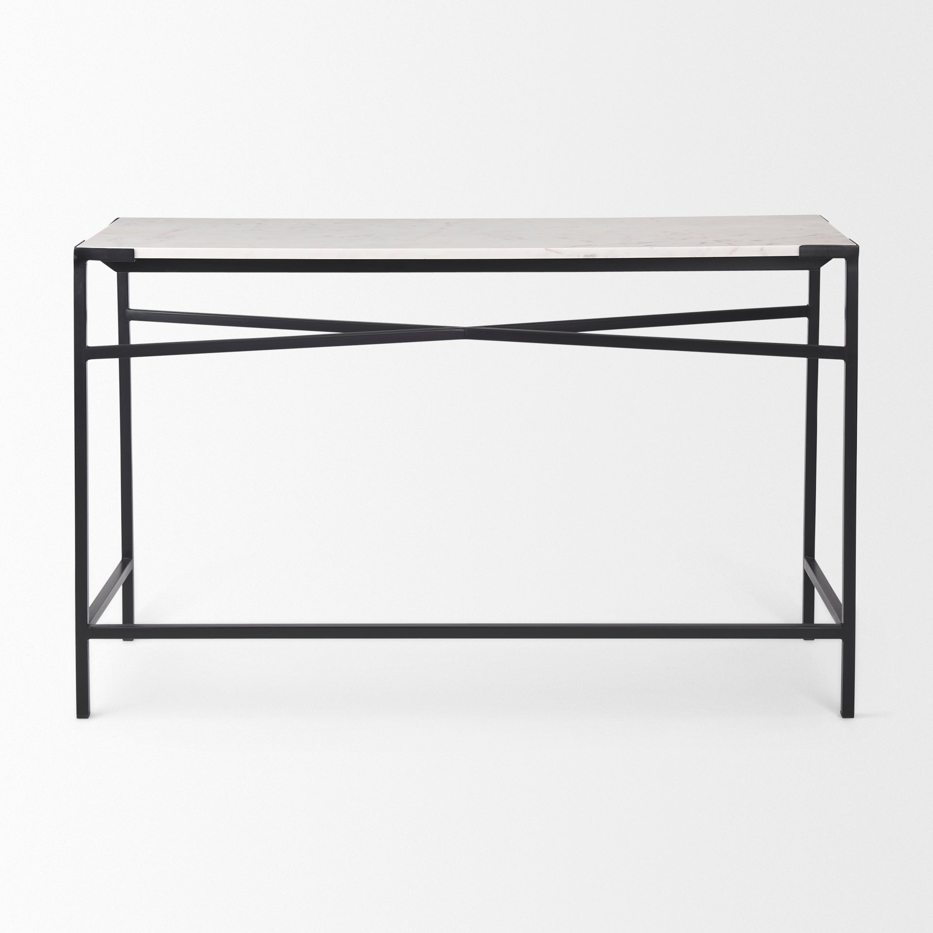 Mercana - Lucas Console Table in Black/White, Iron
