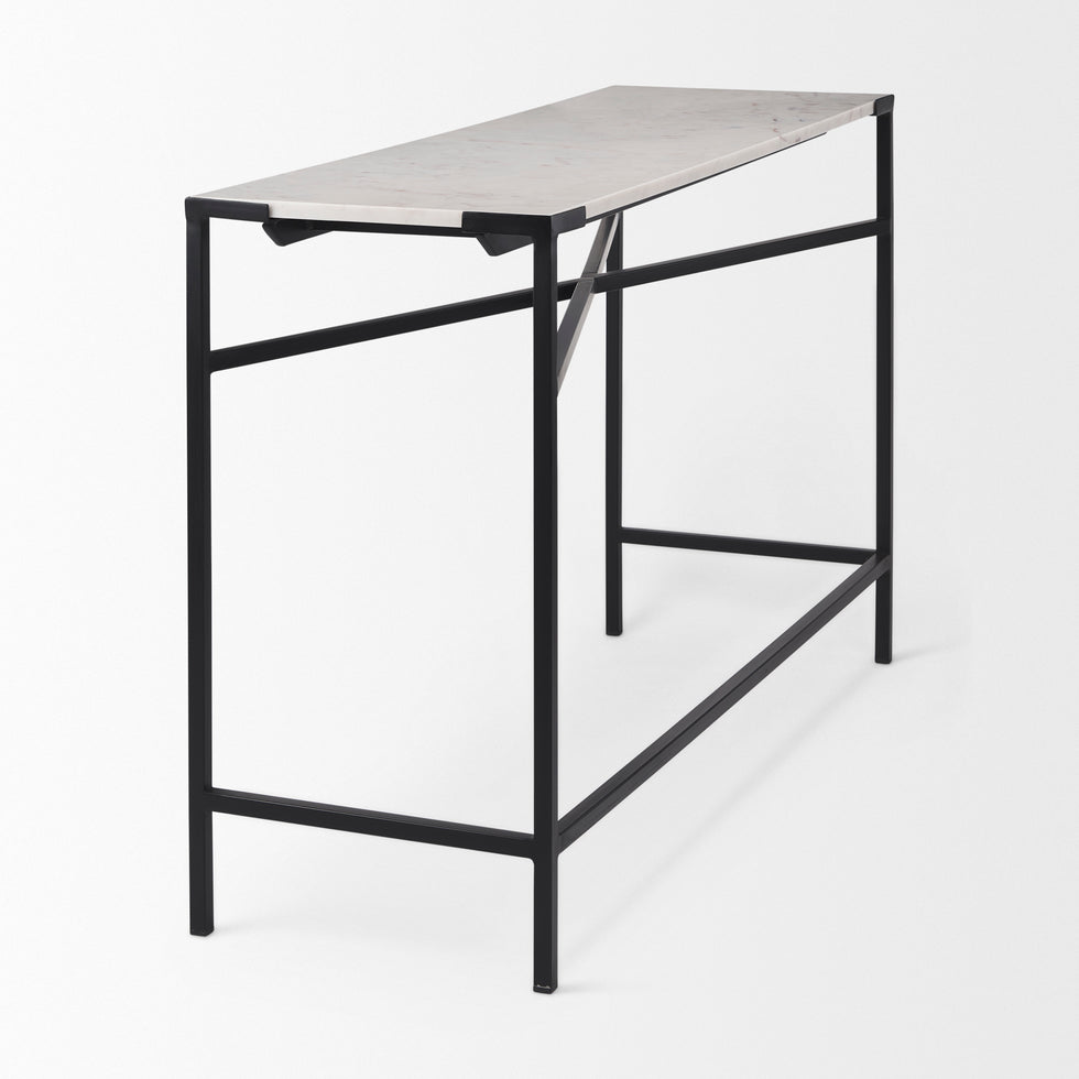 Mercana - Lucas Console Table in Black/White, Iron