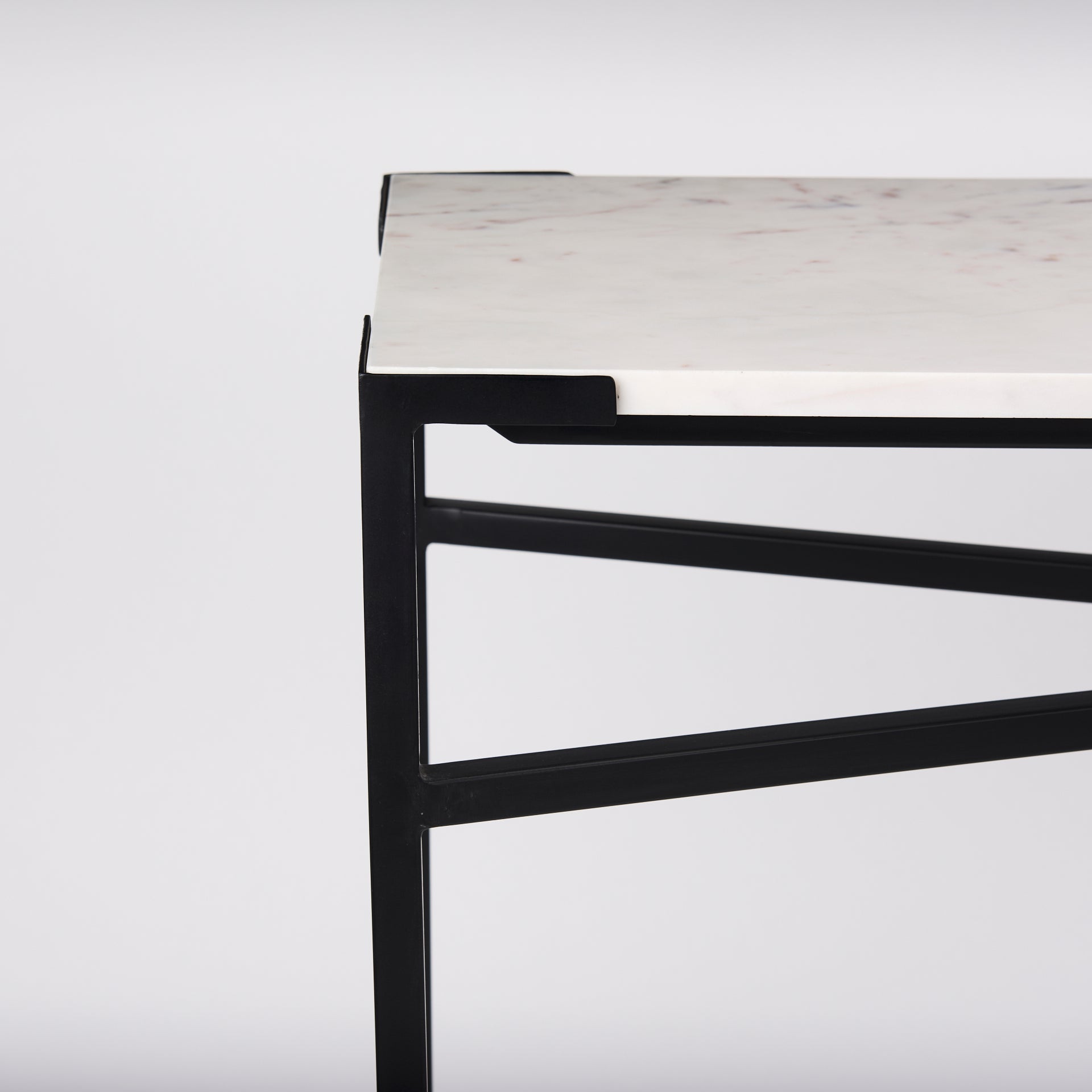 Mercana - Lucas Console Table in Black/White, Iron
