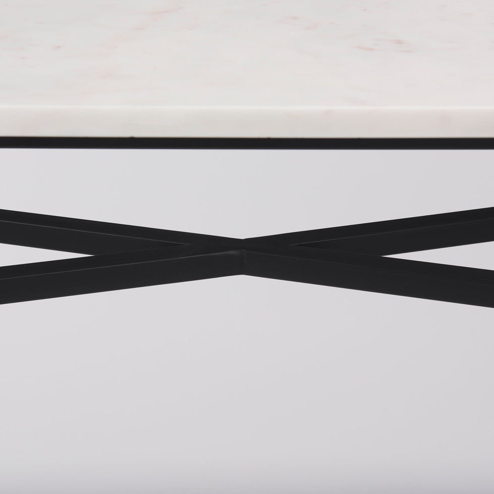 Mercana - Lucas Console Table in Black/White, Iron