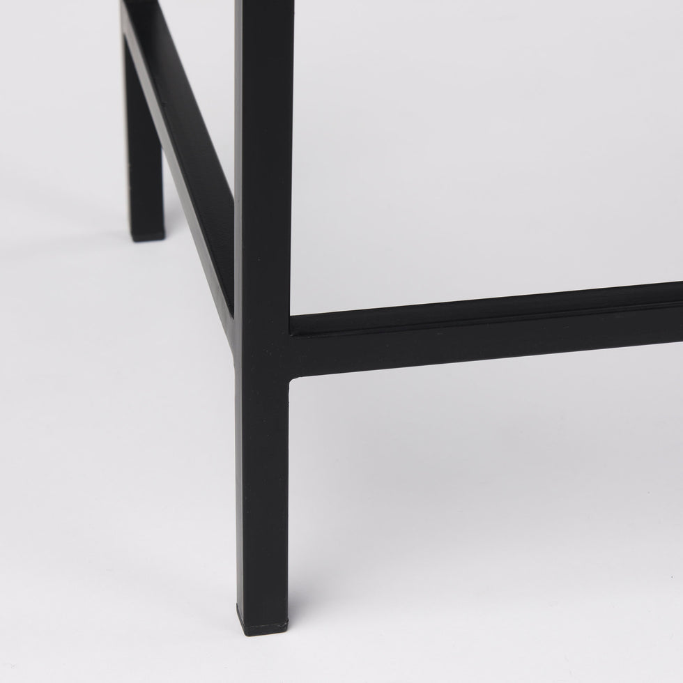 Mercana - Lucas Console Table in Black/White, Iron