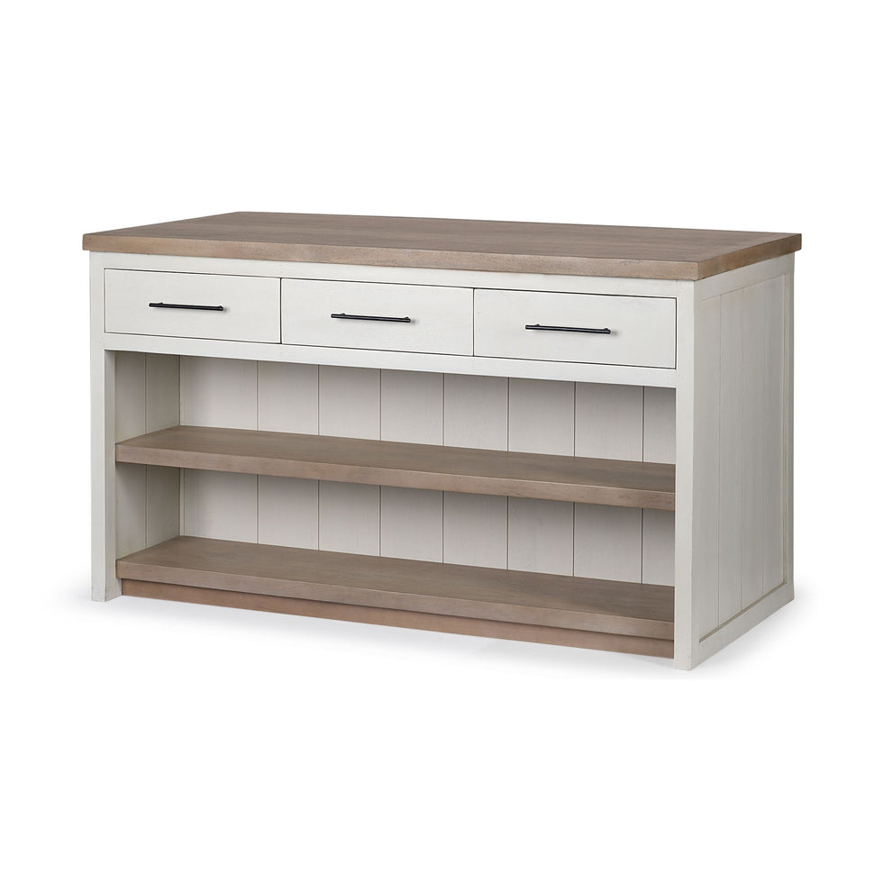 Mercana - Fairview Kitchen Island in White/Brown
