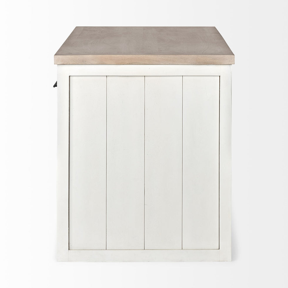 Mercana - Fairview Kitchen Island in White/Brown