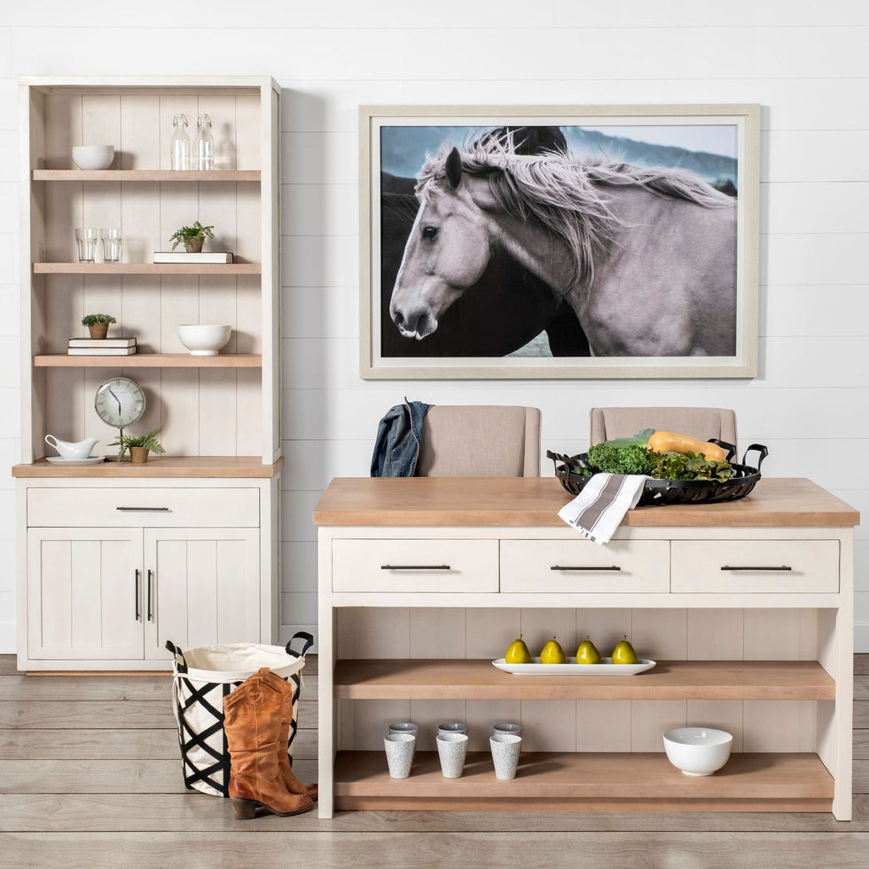 Mercana - Fairview Kitchen Island in White/Brown