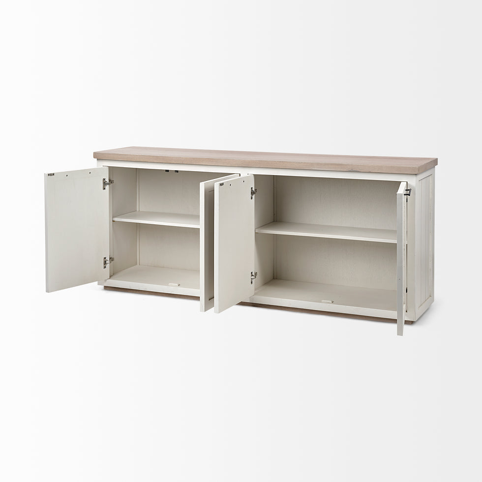 Mercana - Fairview Sideboard in Brown/White, Solid Wood