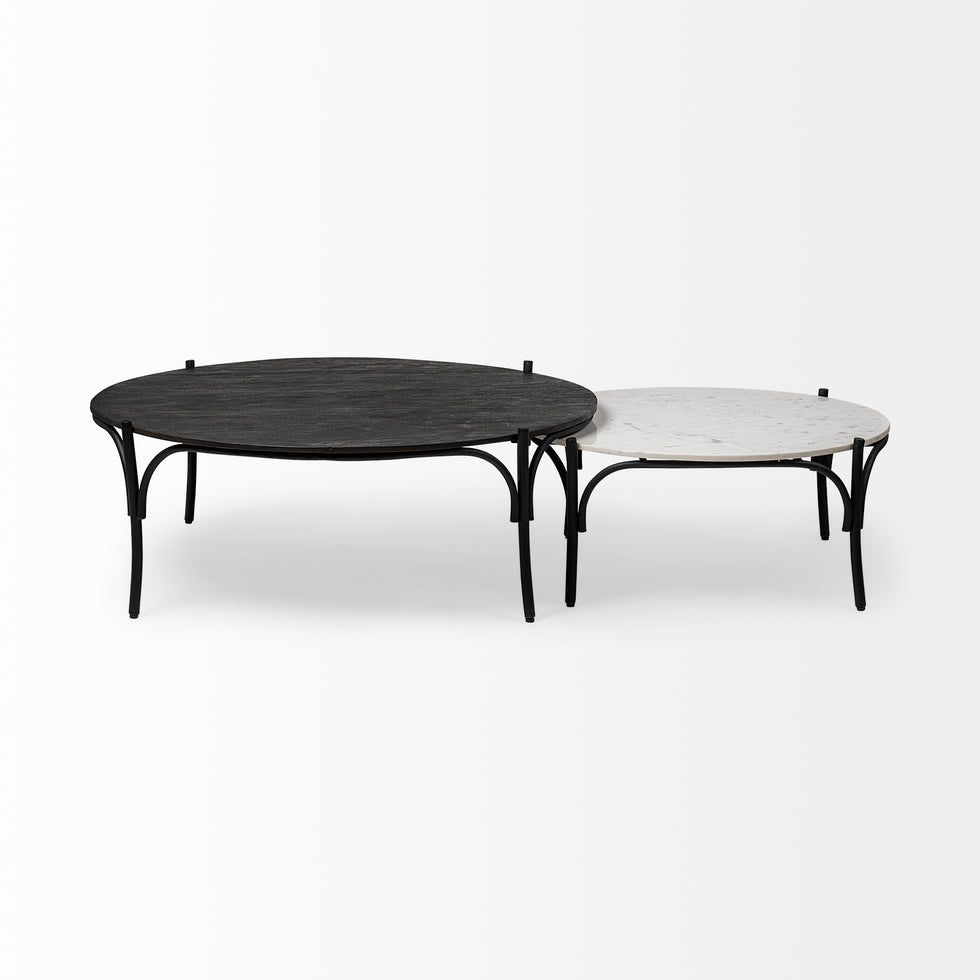 Mercana - Etienne Coffee Table in Black/White, Metal