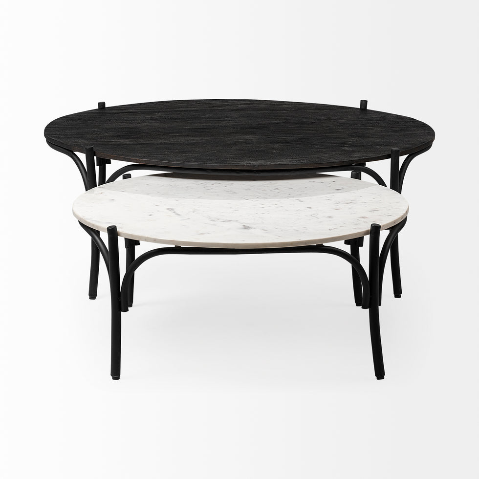 Mercana - Etienne Coffee Table in Black/White, Metal