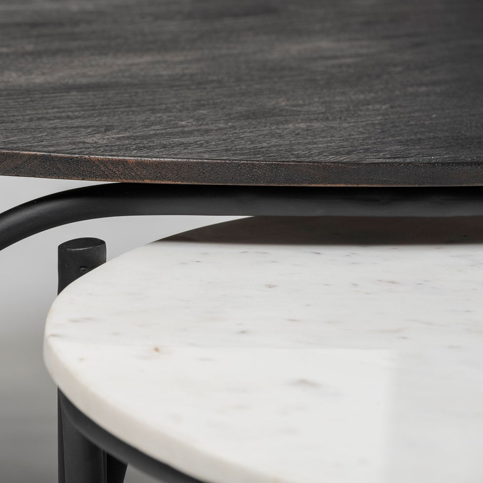 Mercana - Etienne Coffee Table in Black/White, Metal