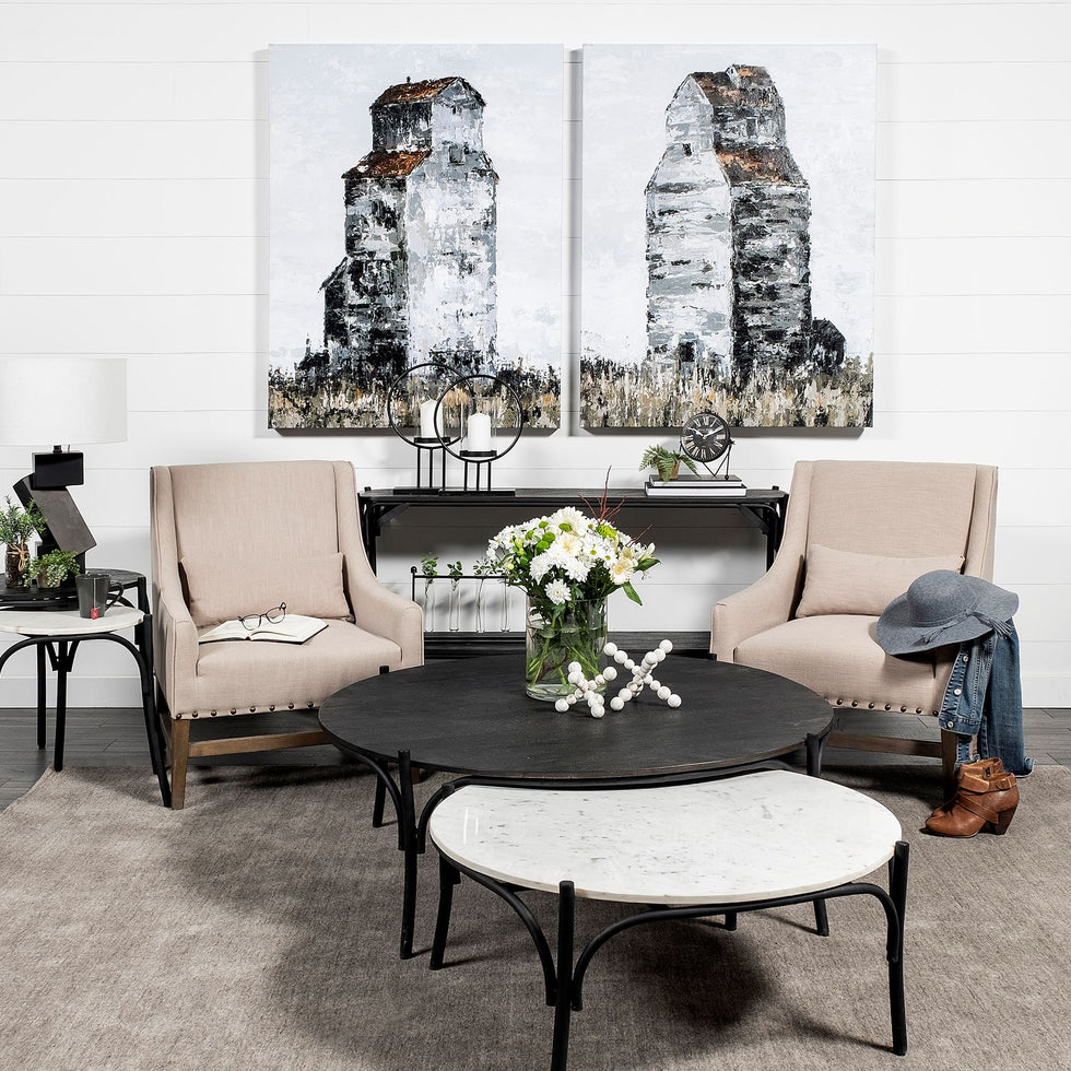 Mercana - Etienne Coffee Table in Black/White, Metal