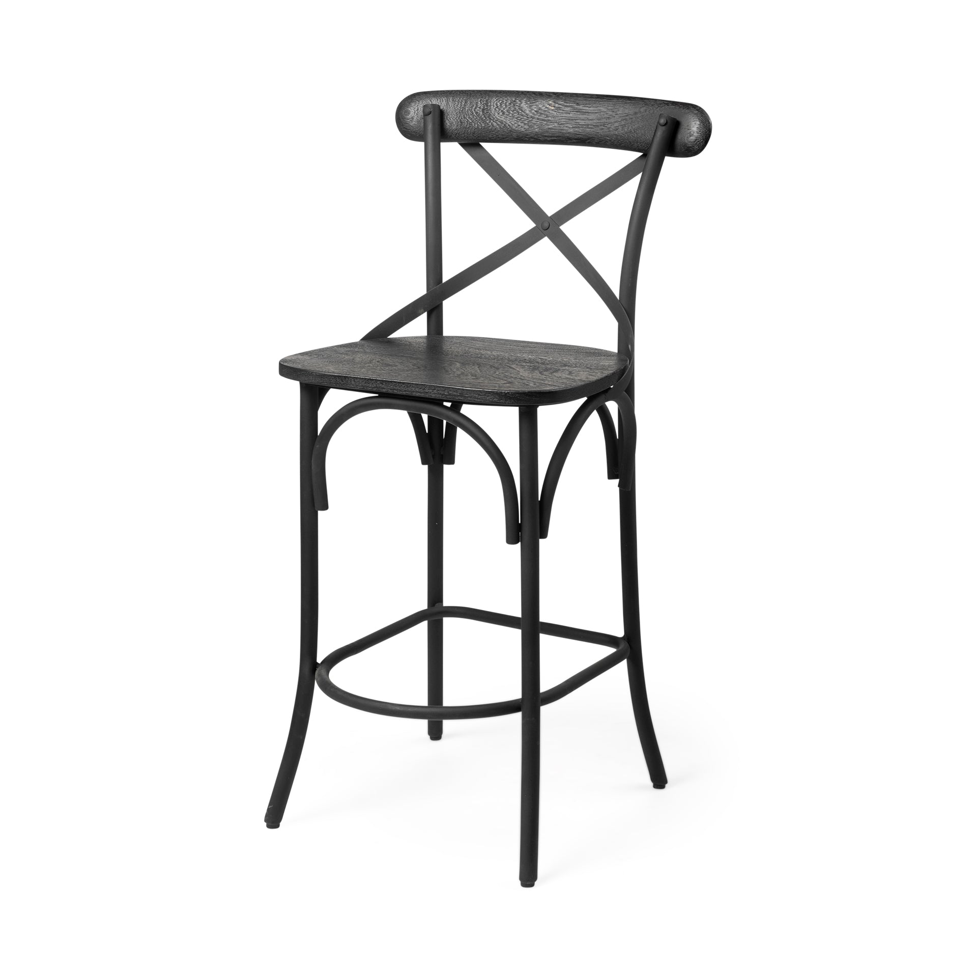 Mercana Etienne Wood Seat Bar/Counter Stool
