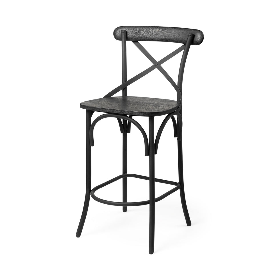 Mercana Etienne Wood Seat Bar/Counter Stool