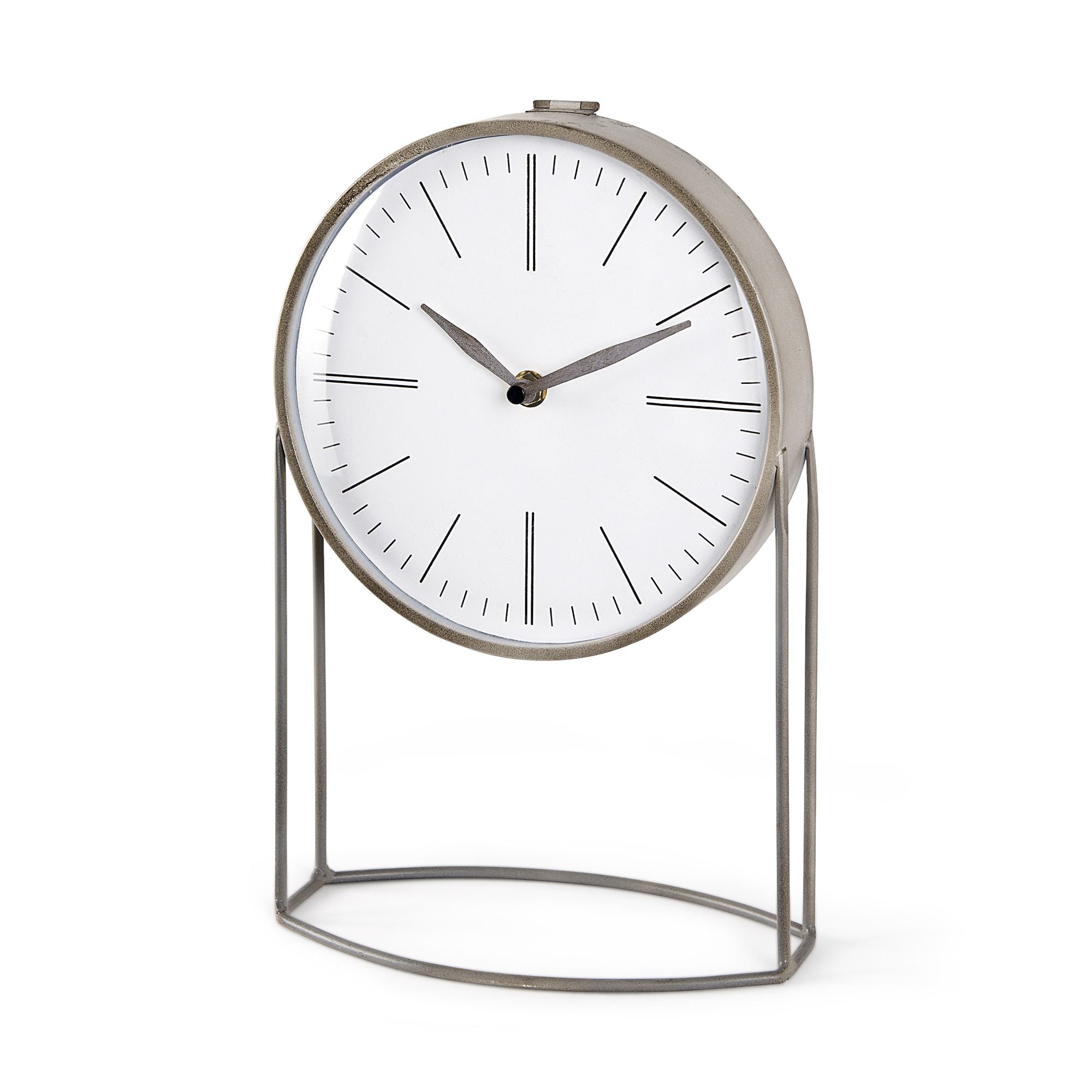 Mercana - Aurus Matte Gray Metal Table Clock