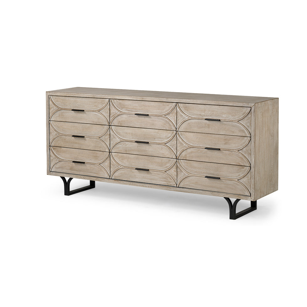 Mercana - Giselle Sideboard in Black/Brown, Solid + Manufactured Wood