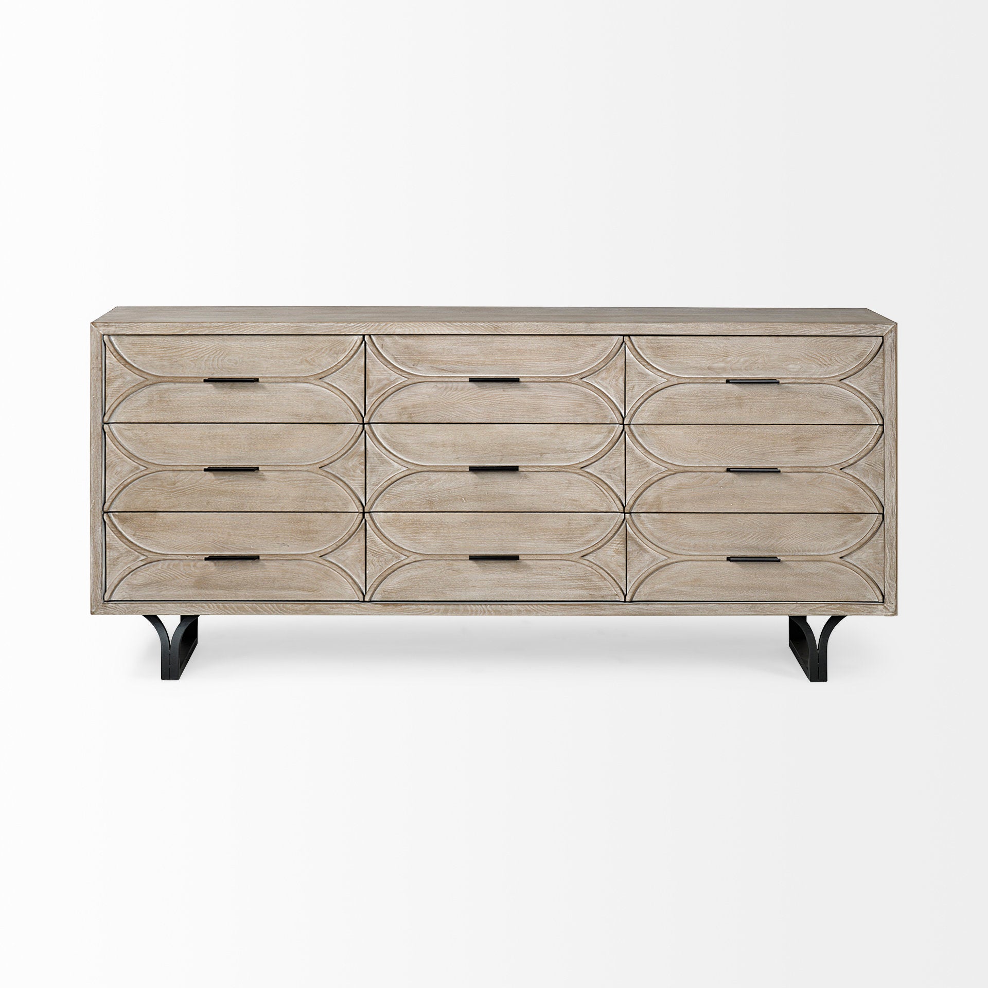 Mercana - Giselle Sideboard in Black/Brown, Solid + Manufactured Wood