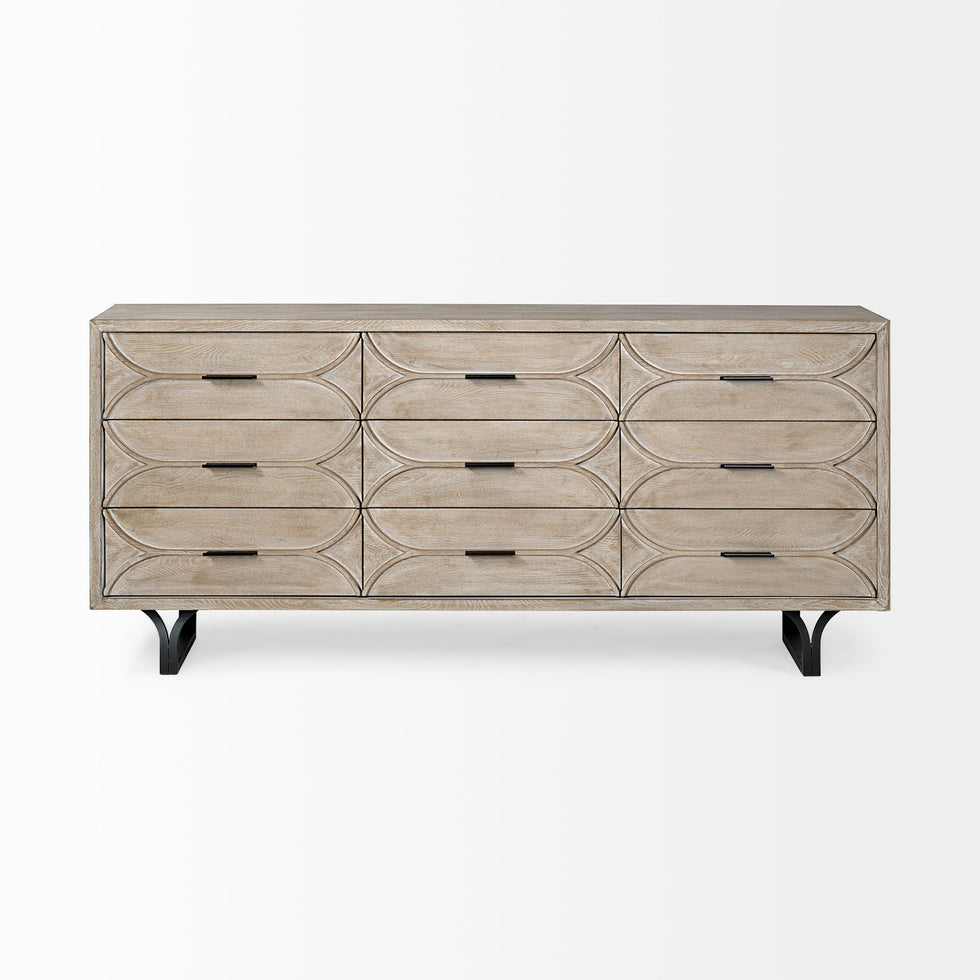 Mercana - Giselle Sideboard in Black/Brown, Solid + Manufactured Wood