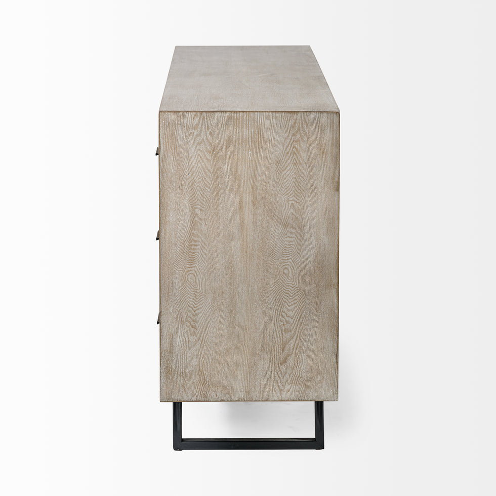 Mercana - Giselle Sideboard in Black/Brown, Solid + Manufactured Wood