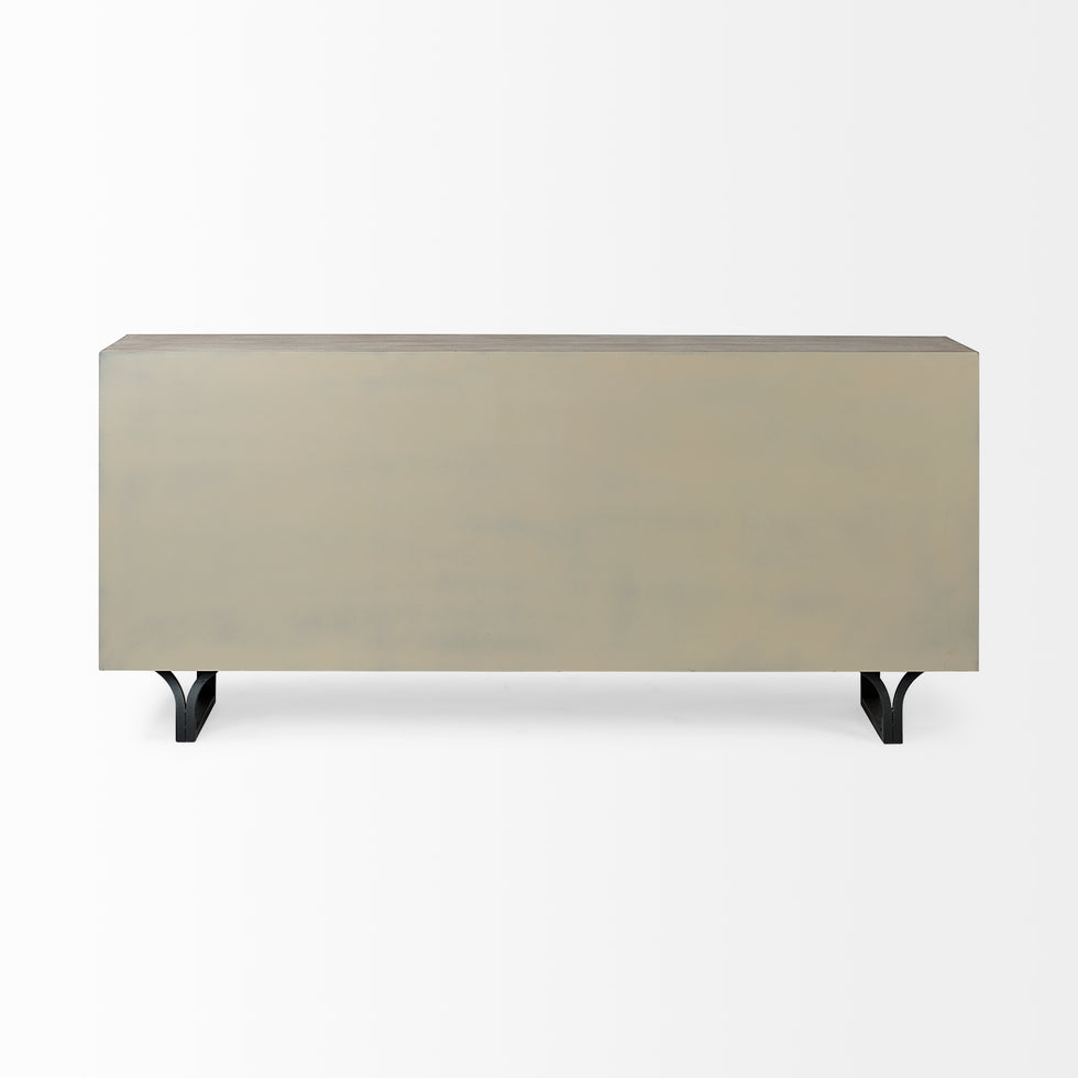 Mercana - Giselle Sideboard in Black/Brown, Solid + Manufactured Wood