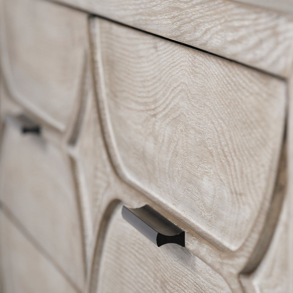 Mercana - Giselle Sideboard in Black/Brown, Solid + Manufactured Wood