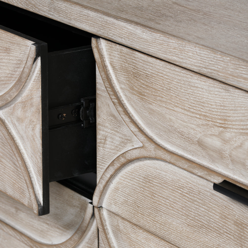 Mercana - Giselle Sideboard in Black/Brown, Solid + Manufactured Wood