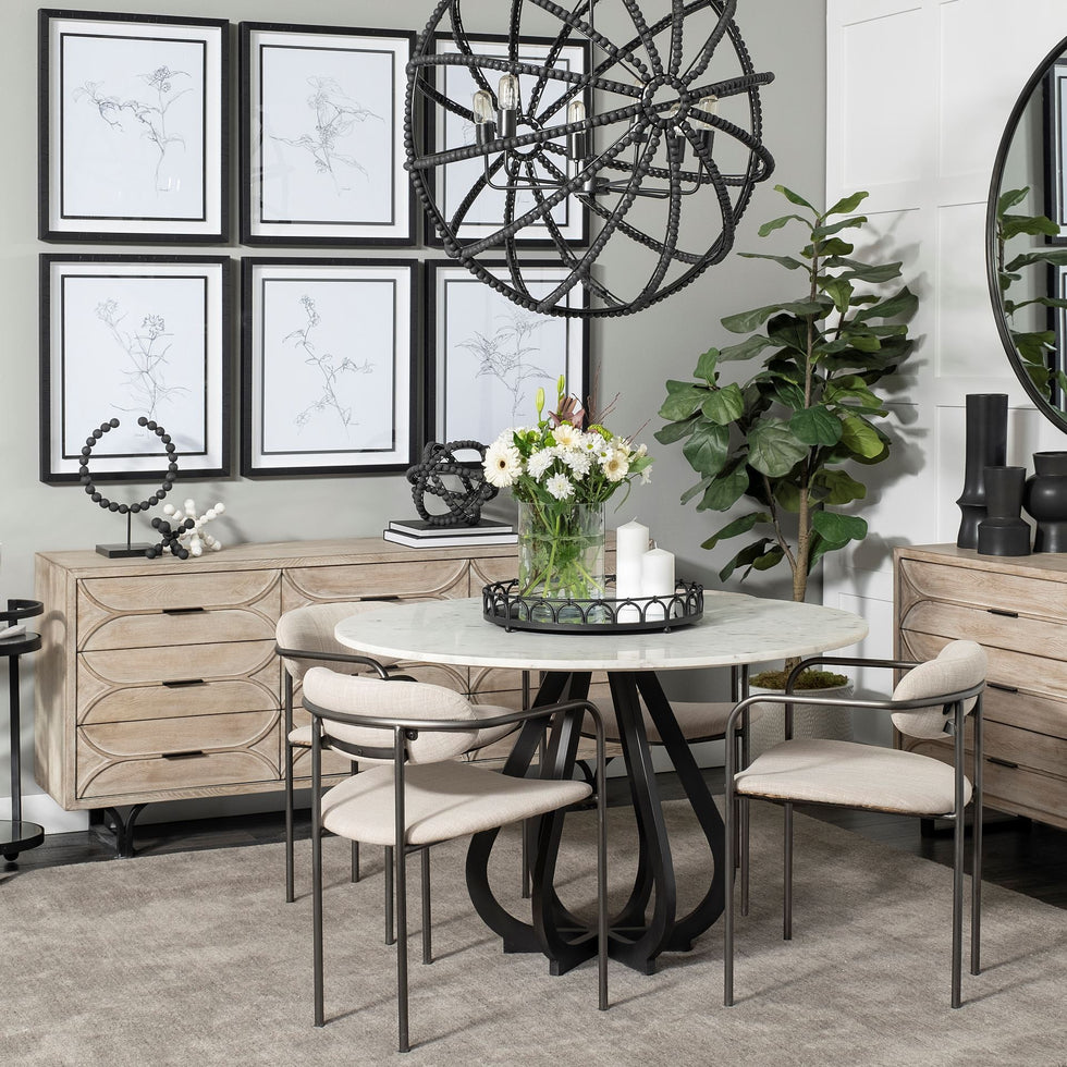 Mercana - Giselle Sideboard in Black/Brown, Solid + Manufactured Wood