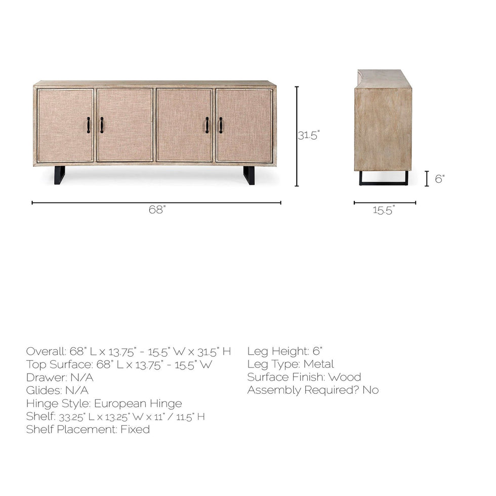 Mercana Bellefontaine Sideboard - Brown, Fir Veneer