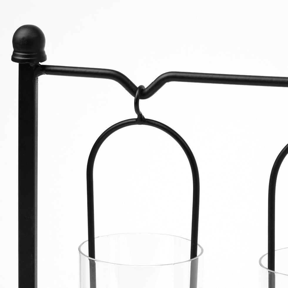 Mercana - Erlen Candle Holder in Black, Metal