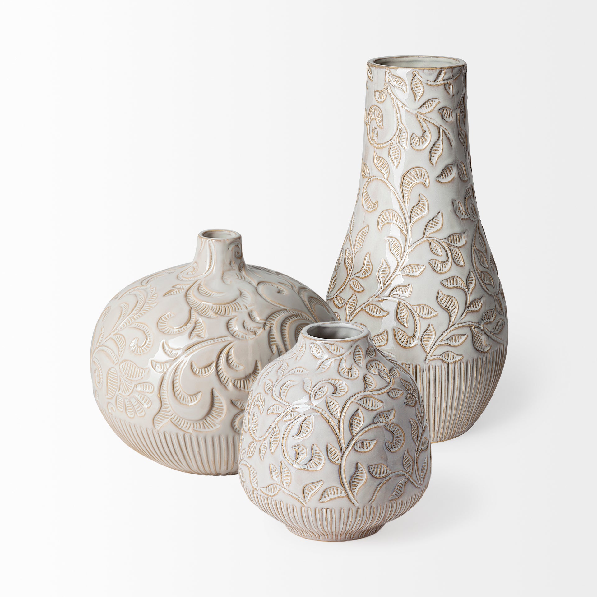 Mercana - Jadiza Vase in White, Ceramic
