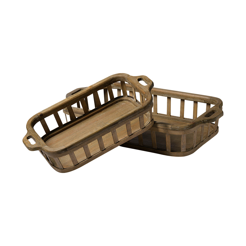 Mercana - Louis Tray in Brown, Solid + Manufactured Wood