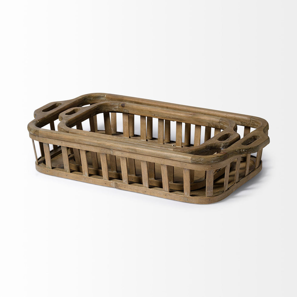 Mercana - Louis Tray in Brown, Solid + Manufactured Wood
