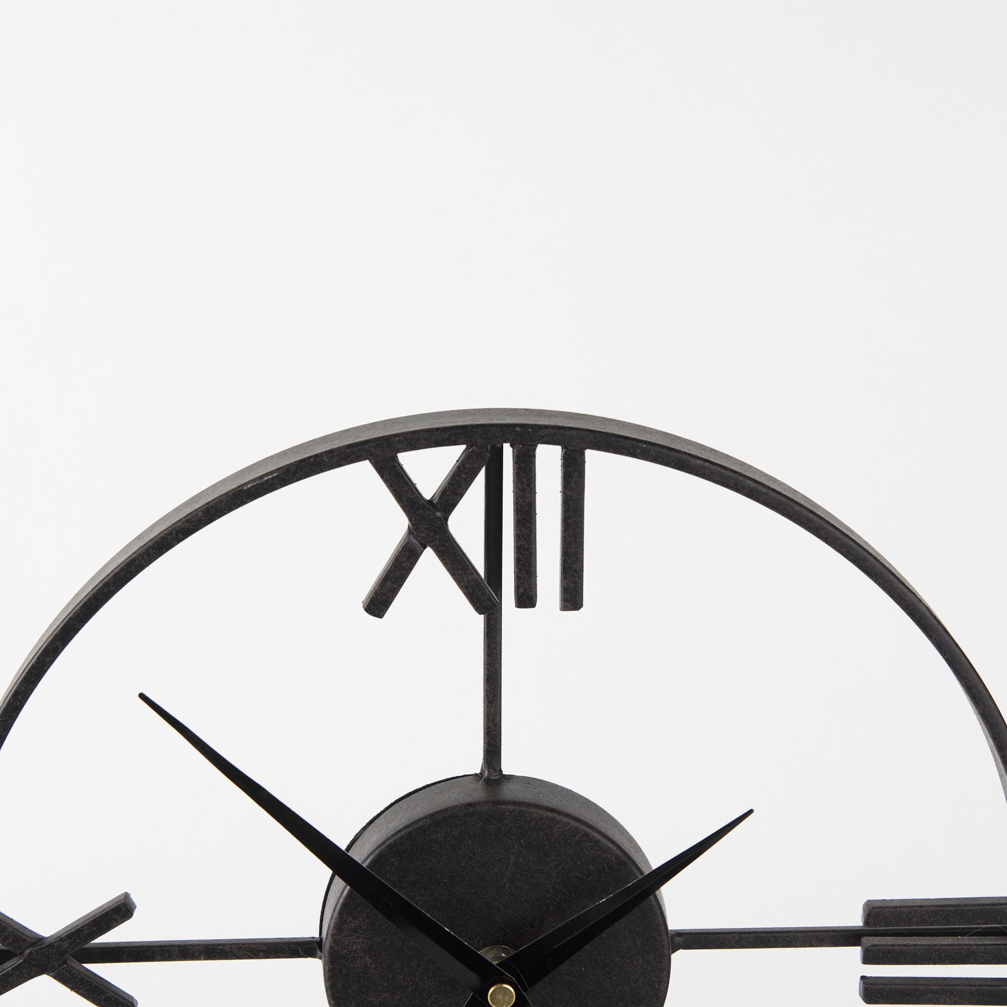 Mercana - Oris Black Metal/Wood Open Frame Table Clock