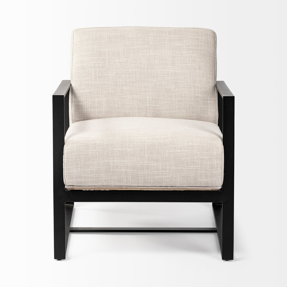 Mercana - Stamford Upholstered Accent Chair in Cream, Wood