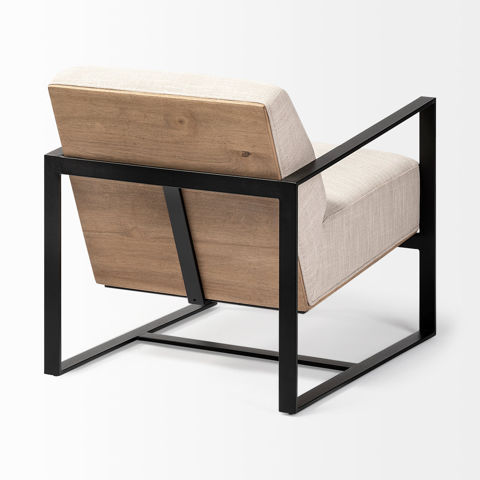 Mercana - Stamford Upholstered Accent Chair in Cream, Wood