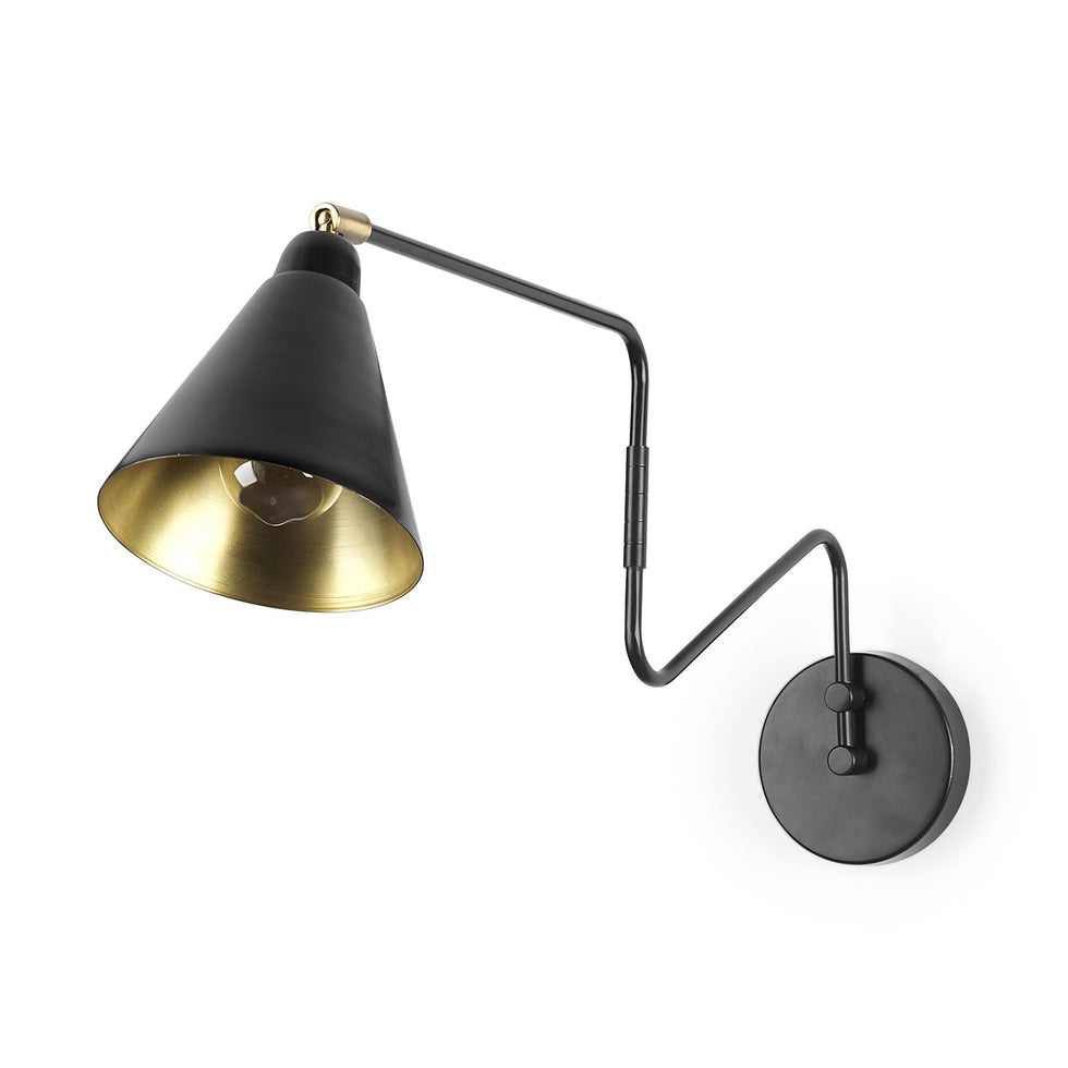 Mercana - Cobalt 6L x 32W Black Metal Cone Shaped Swivel Wall Sconce