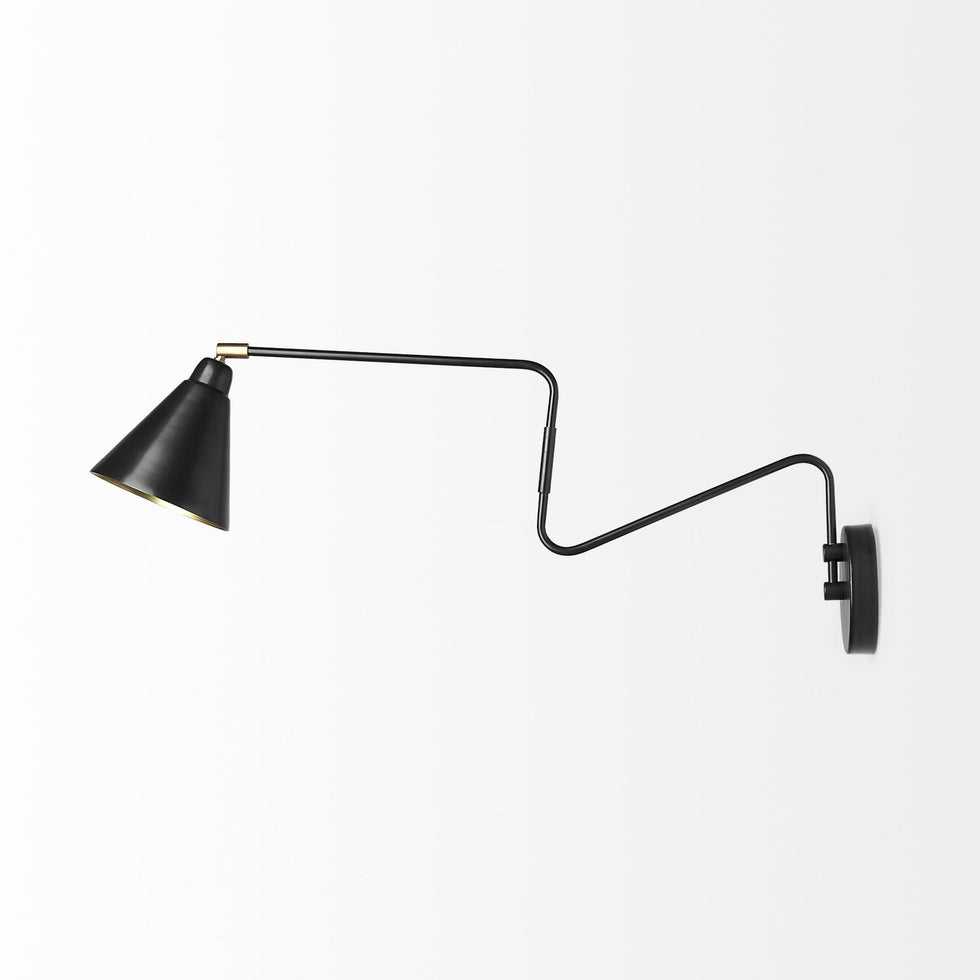 Mercana - Cobalt 6L x 32W Black Metal Cone Shaped Swivel Wall Sconce