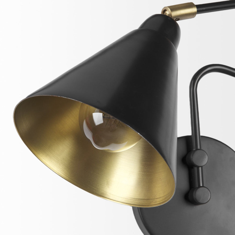 Mercana - Cobalt 6L x 32W Black Metal Cone Shaped Swivel Wall Sconce