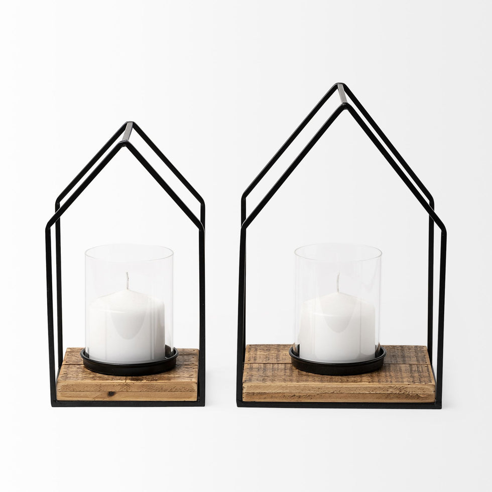 Mercana - Leopold Candle Holder in Black/Brown, Metal
