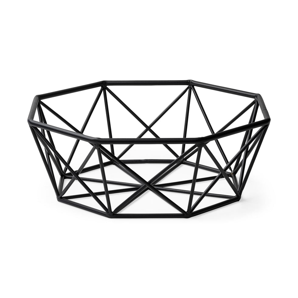 Mercana - Davy 17L x 17W Black Metal Large Hexagonal Bowl