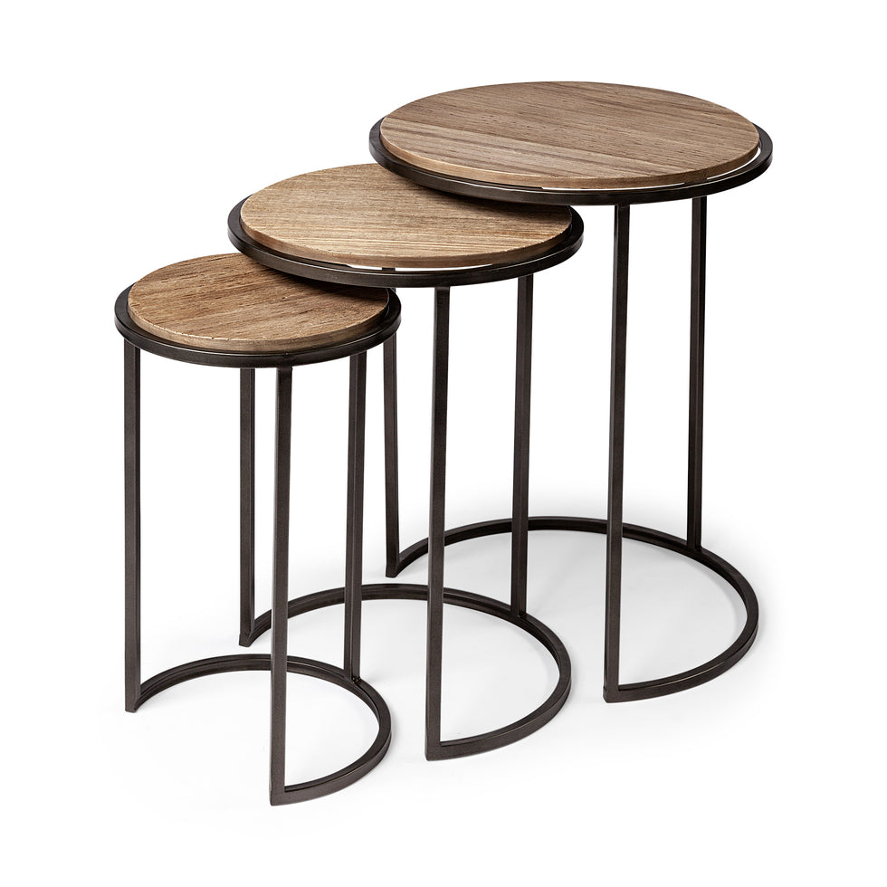 Mercana - Glover Accent Table in Brown, Solid Wood