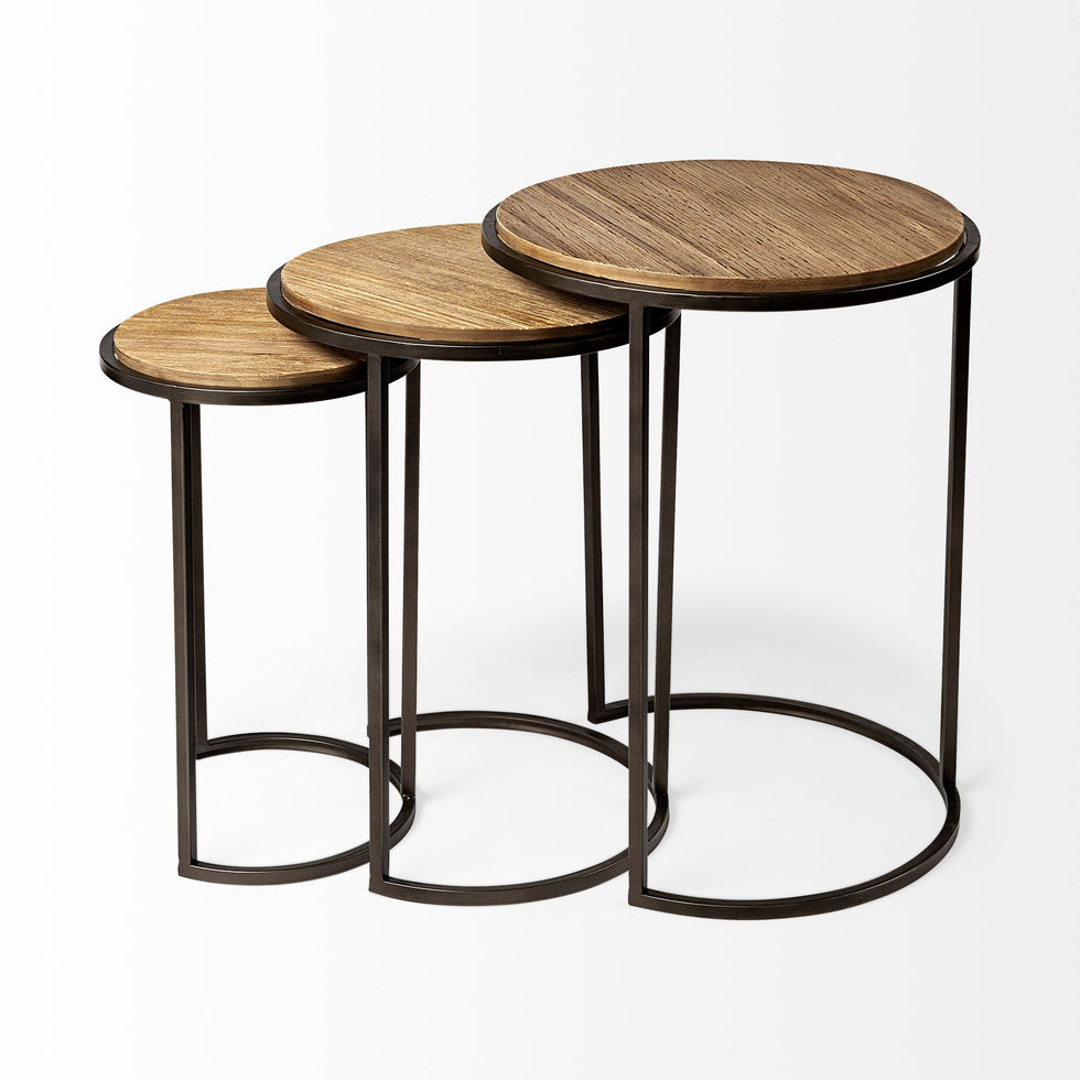 Mercana - Glover Accent Table in Brown, Solid Wood