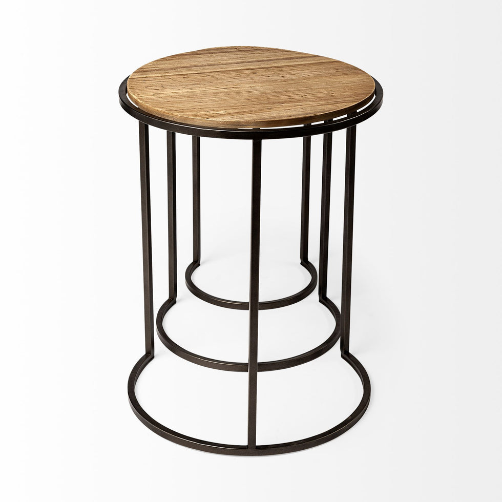 Mercana - Glover Accent Table in Brown, Solid Wood
