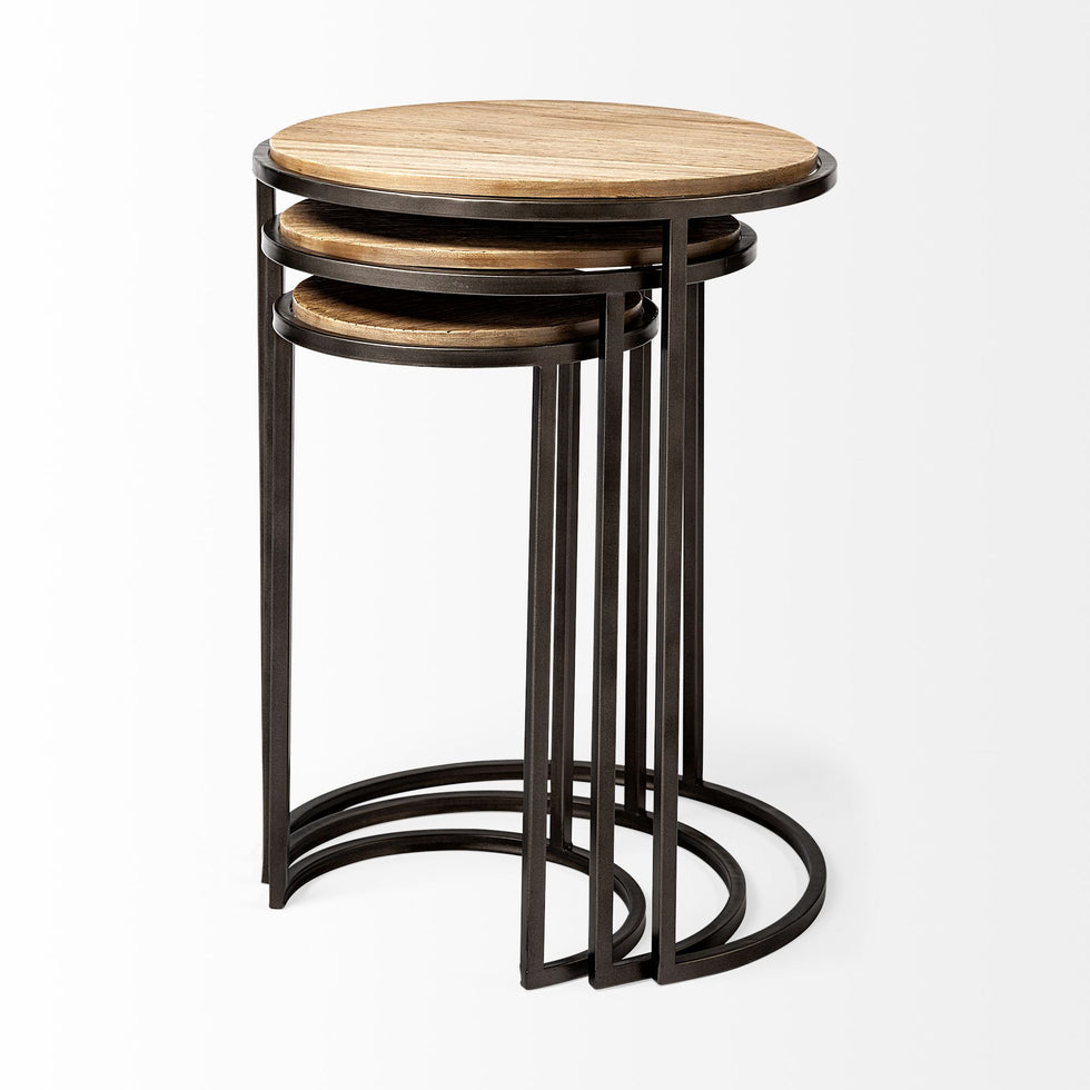 Mercana - Glover Accent Table in Brown, Solid Wood