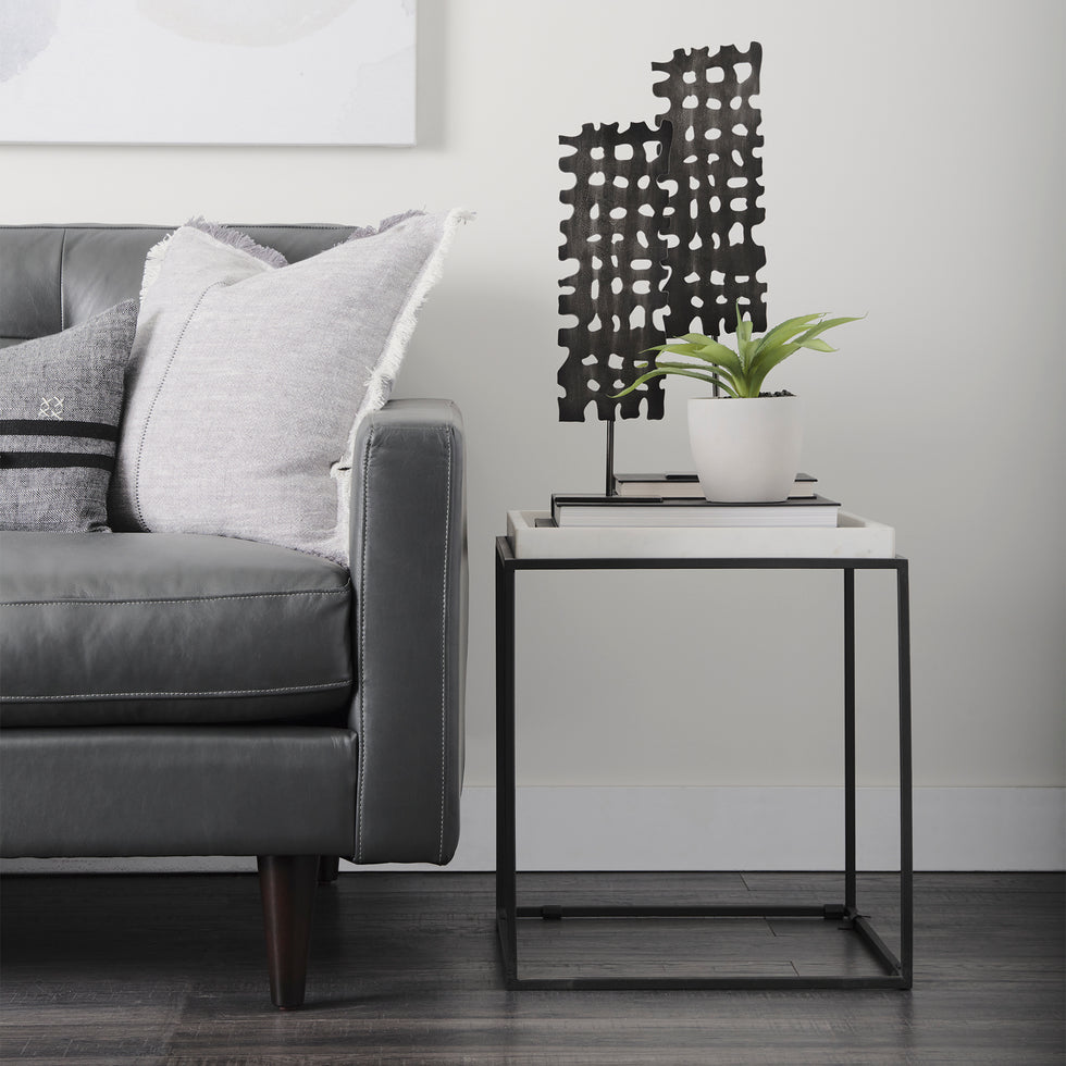 Mercana - Nathan End Table in Black, Metal