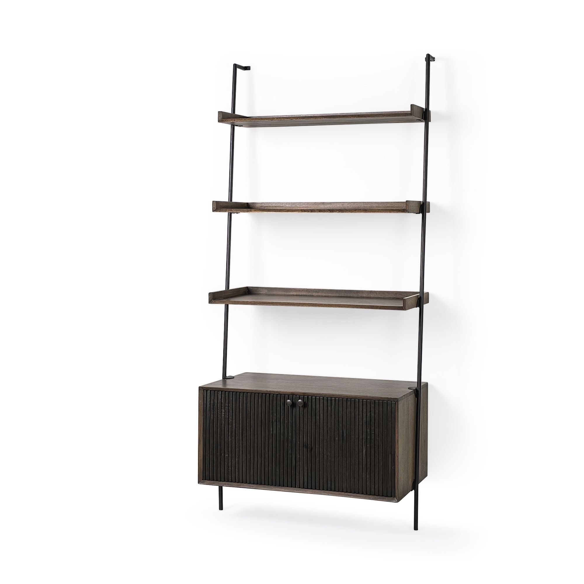 Mercana - Grace Two-Toned Brown Wood 3 Shelf Shelving Unit