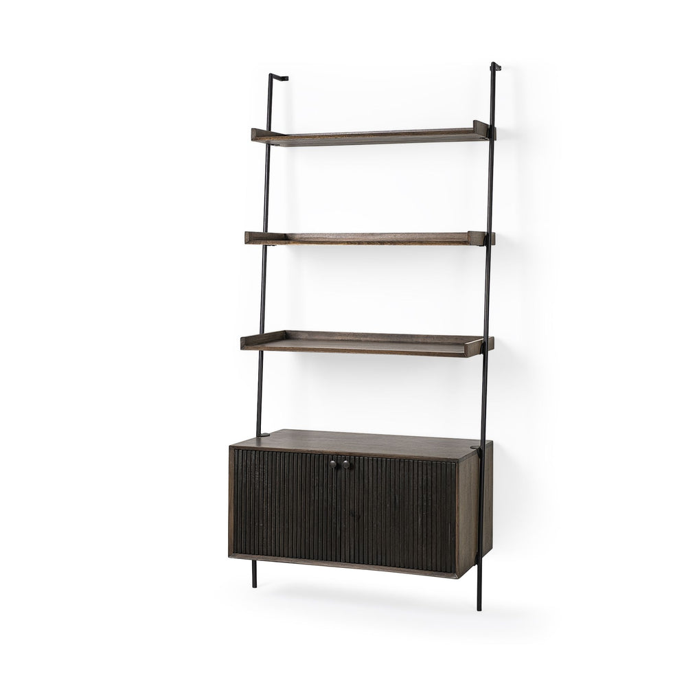 Mercana - Grace Two-Toned Brown Wood 3 Shelf Shelving Unit