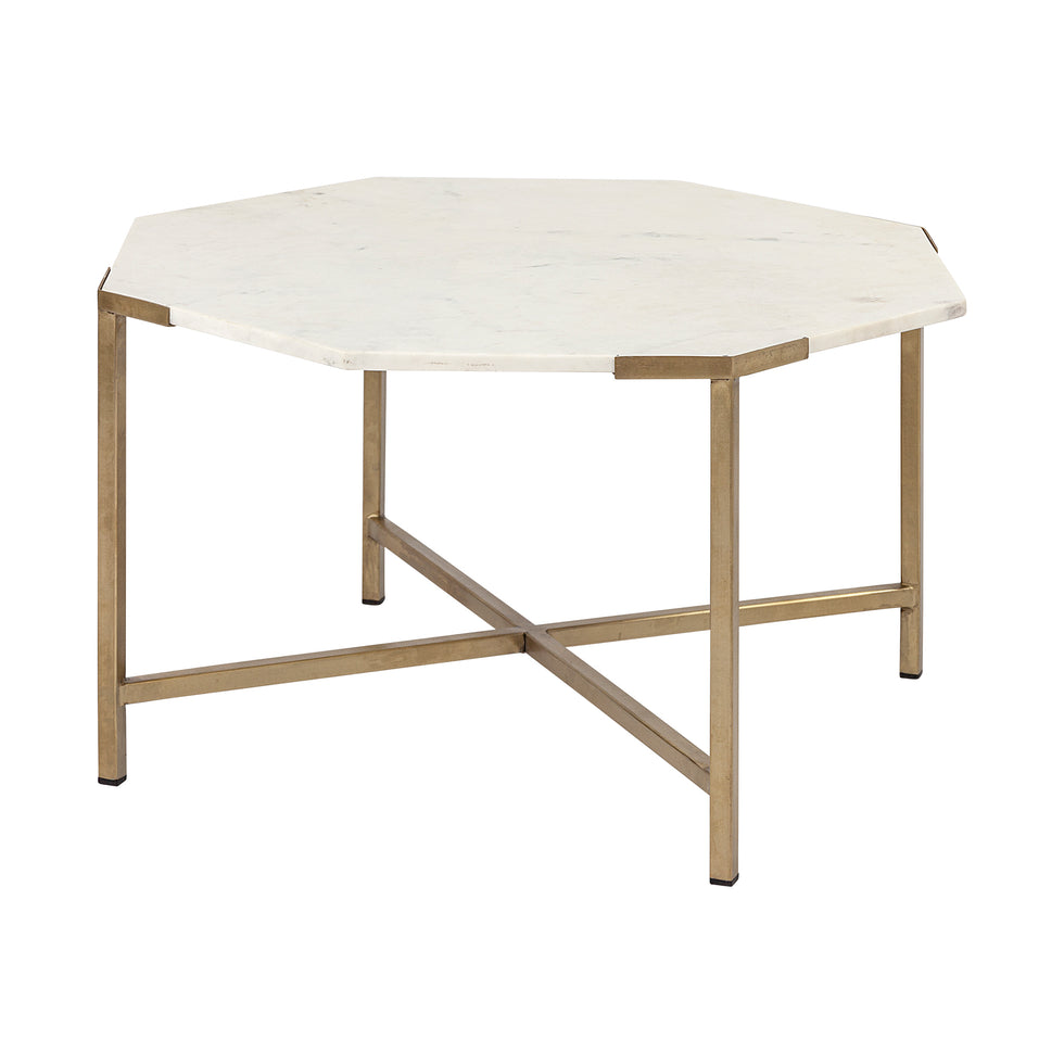 Mercana - Vincent Coffee Table in Gold, Stone